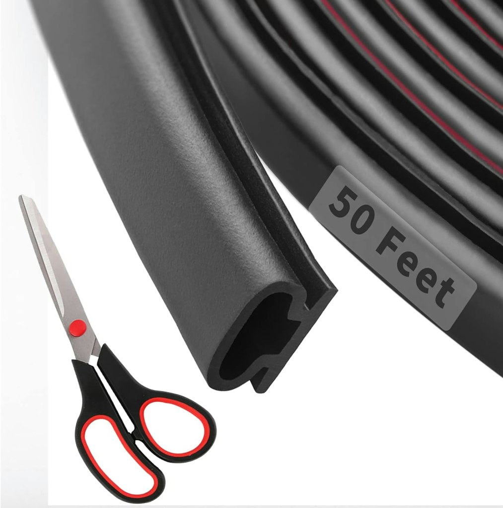 50-Foot D-Shape Rubber Weather Stripping: $11