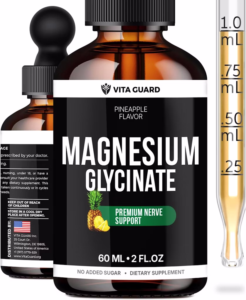 Vita Guard Magnesium Glycinate 500mg Liquid Drops: $17.90