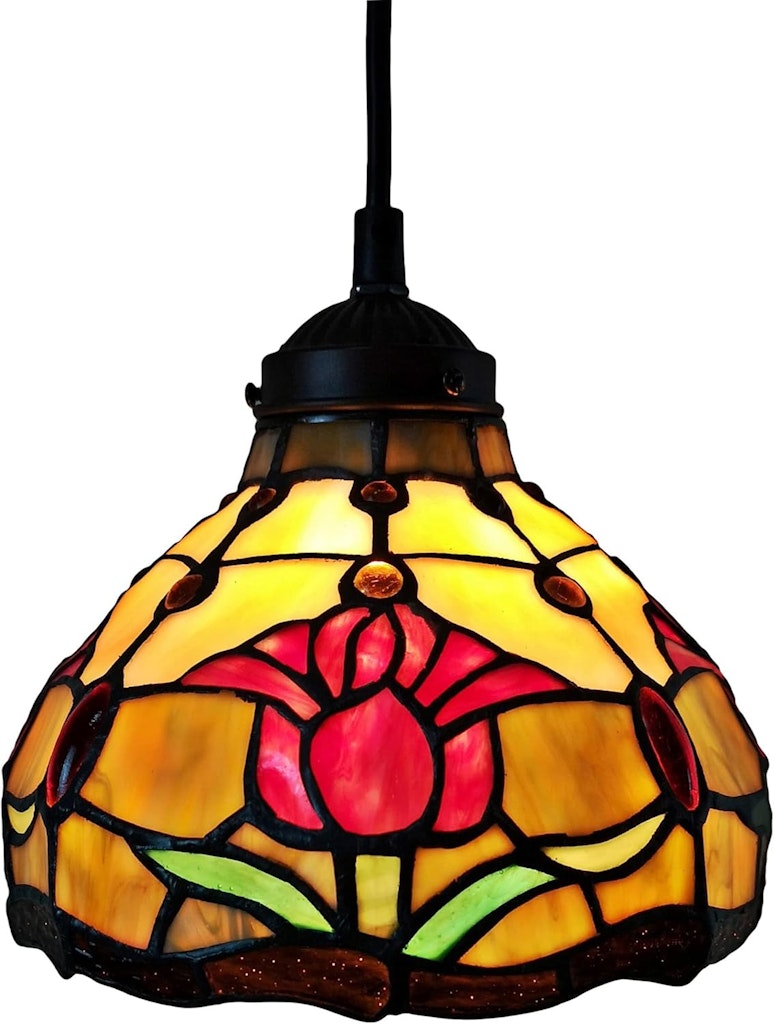 Amora Lighting 8" Tiffany Style Hanging Pendant Lamp: $79