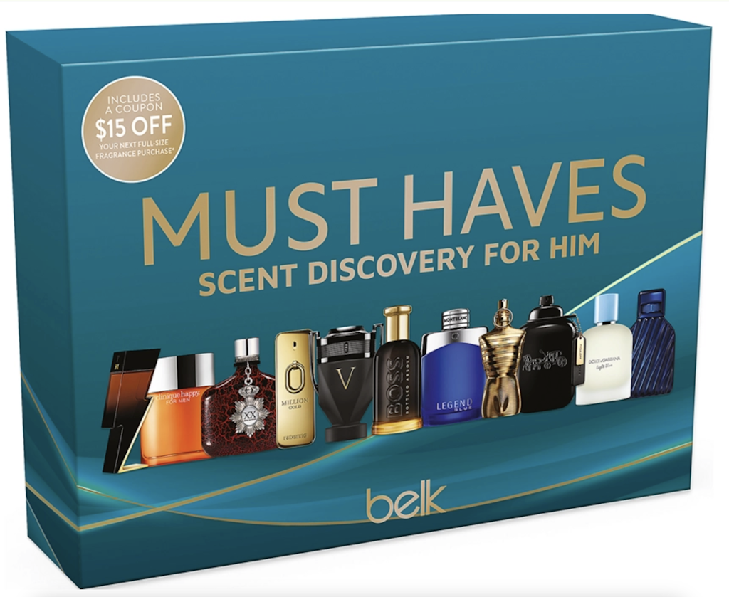 Belk Beauty Must Haves 11-Scent Discovery For Him: $15 Belk Beauty Must Haves 11-Scent Discovery For Him: $15