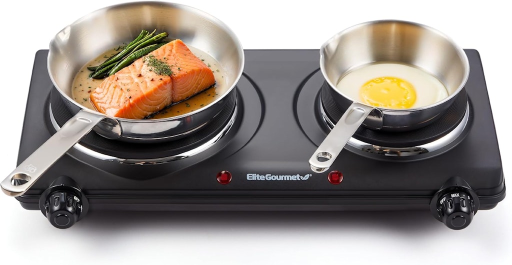 Elite Gourmet Countertop Double Cast Iron Burner: $22.50