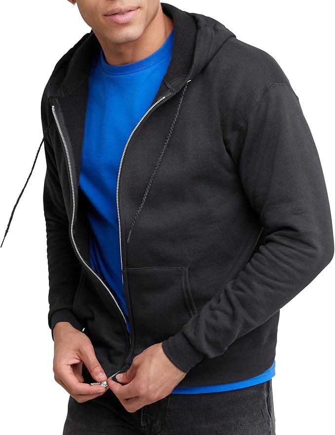 Hanes Men's  Ecosmart Fleece Zip-Up Hoodie: $13
