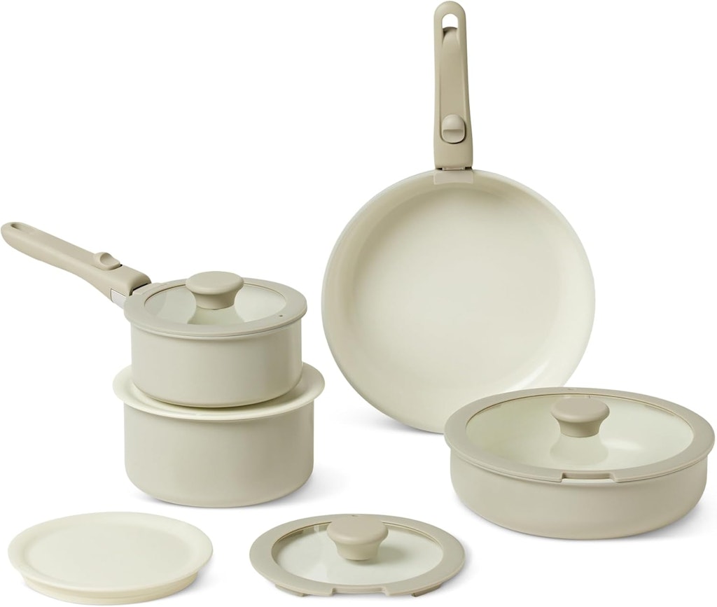 Amazon Basics 11-Piece Ceramic Nonstick Stackable Cookware: $50 Amazon Basics 11-Piece Ceramic Nonstick Stackable Cookware: $50