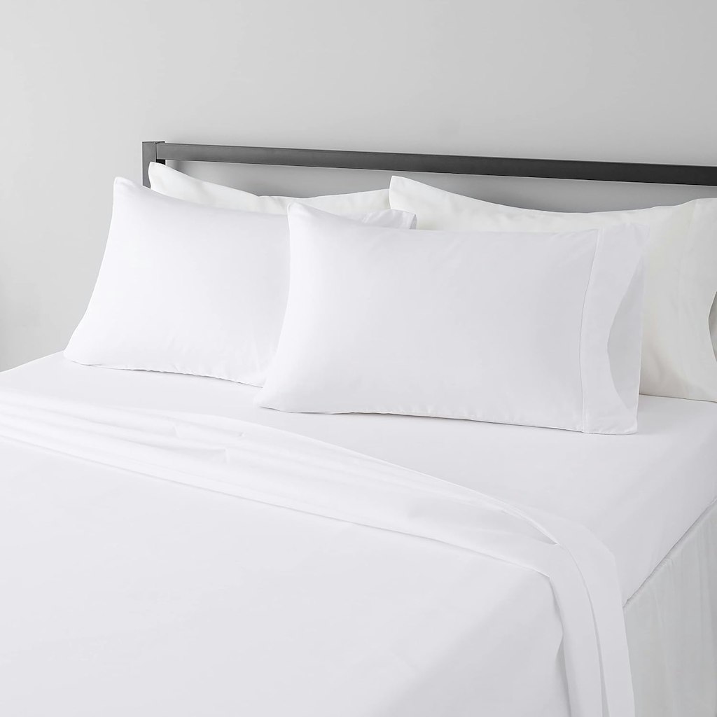 Amazon Basics Microfiber 4-Piece Full Bed Sheet Set: $12