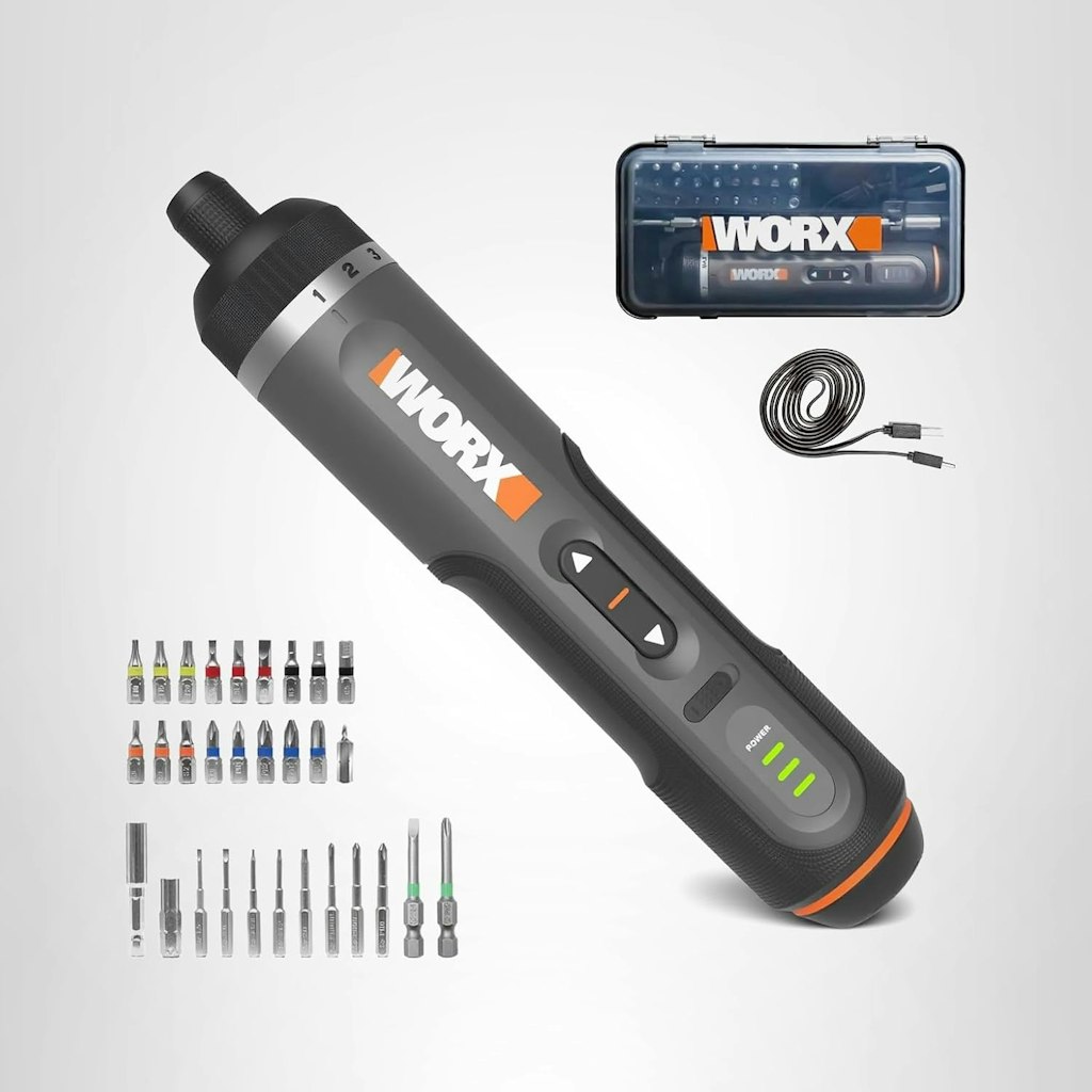 Worx 4V Lithium Screwdriver w/ 30-Piece Accessory Kit: $28 w/ Prime
