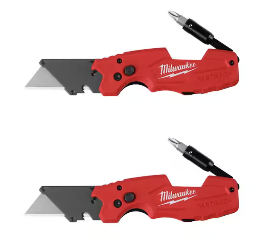 Fastback 6-in-1 Folding Utility Knife w/ General Purpose Blade 2-Pack: $20