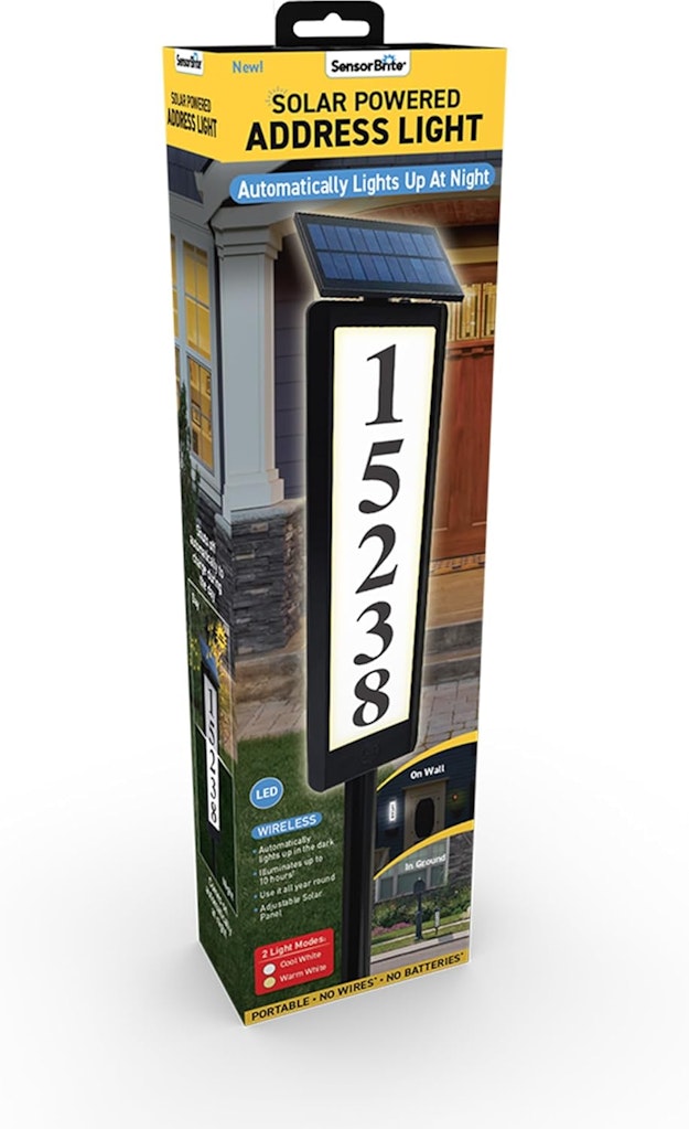 Sensor Brite Solar Powered Address Light: $17.54 Sensor Brite Solar Powered Address Light: $17.54