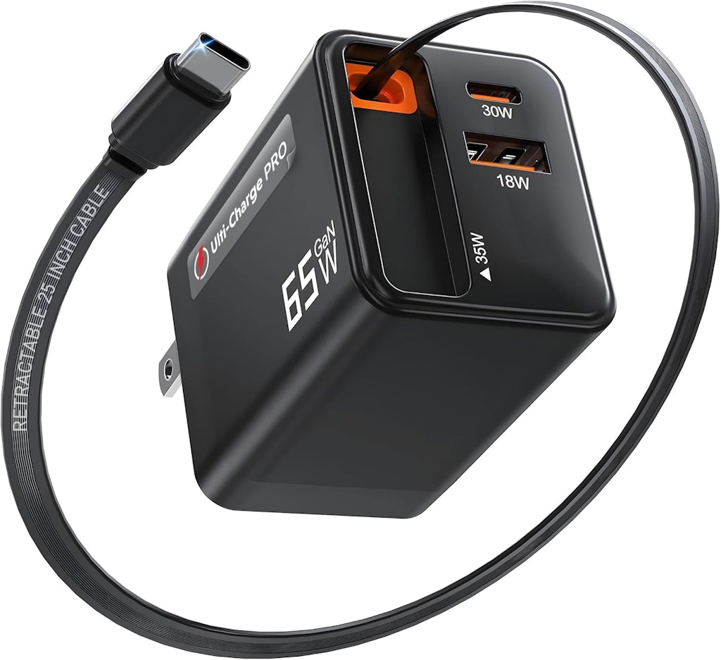 Ulti Charge Pro 65W USB-C Retractable Charger: $17.99