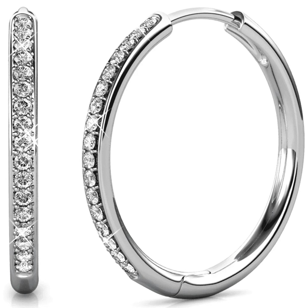 Cate & Chloe Bianca 18k White Gold Plated 25mm Hoop Earrings : $14