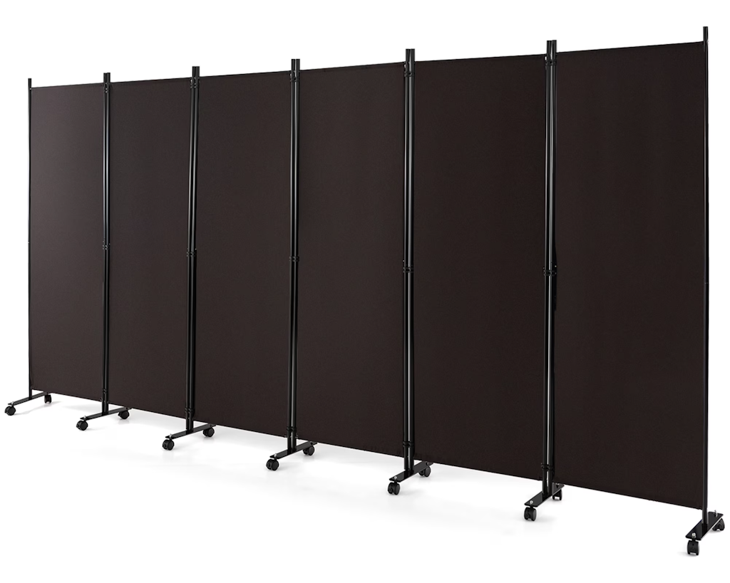 Costway 6-Panel Folding Room Divider w/ Lockable Wheels: $68.99
