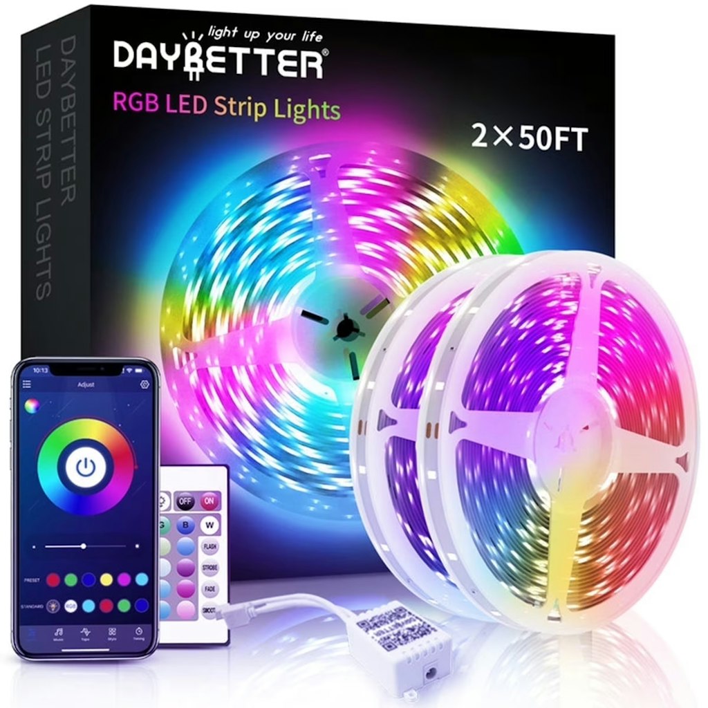 Daybetter 100-Ft. RGB LED Strip Lights: $8.99