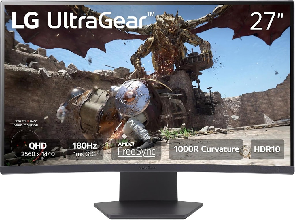 LG 27" 1440p HDR 180Hz FreeSync Curved LED Monitor: $149 LG 27" 1440p HDR 180Hz FreeSync Curved LED Monitor: $149