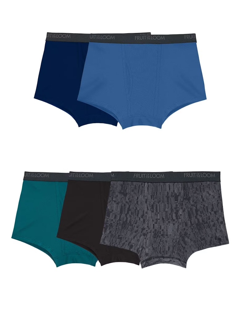 Fruit of the Loom Men's Micro-Stretch Short Leg Boxer Briefs 5-Pack: $5.60