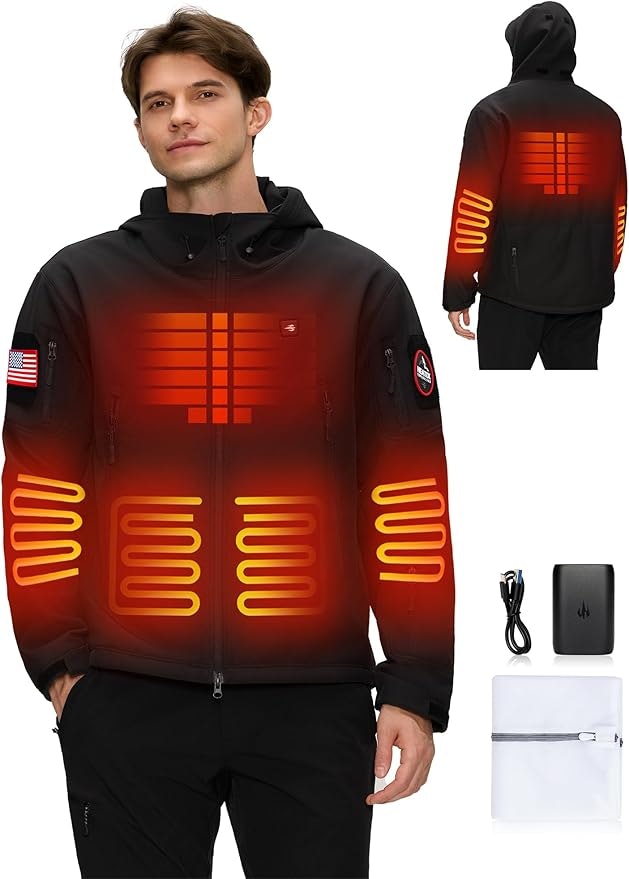 Men's Heated Jacket w/ 12V Battery: $52