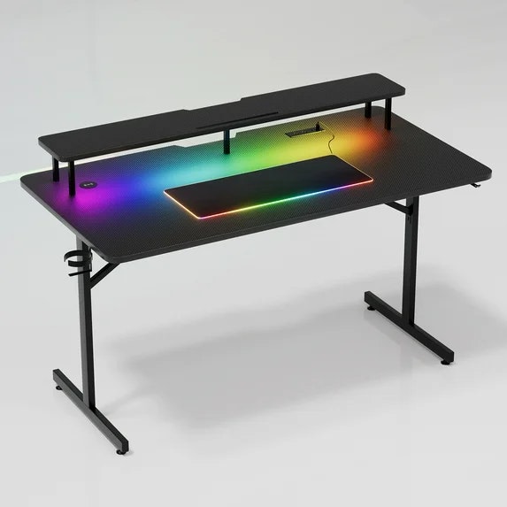 GTRacing Lumina Elite LED T-Shaped Gaming Desk: $99 GTRacing Lumina Elite LED T-Shaped Gaming Desk: $99