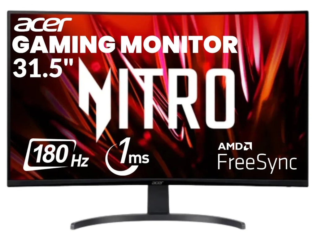 Certified Refurb Acer Nitro Gaming 31.5" 1440p Curved 180Hz FreeSync Monitor: $115