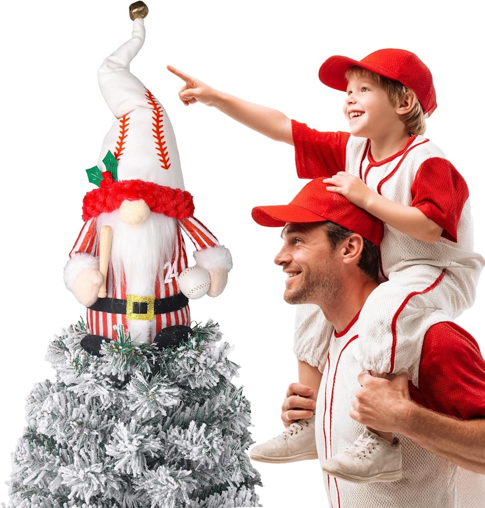 Baseball-Themed Gnome Christmas Tree Topper: $1.99 Baseball-Themed Gnome Christmas Tree Topper: $1.99