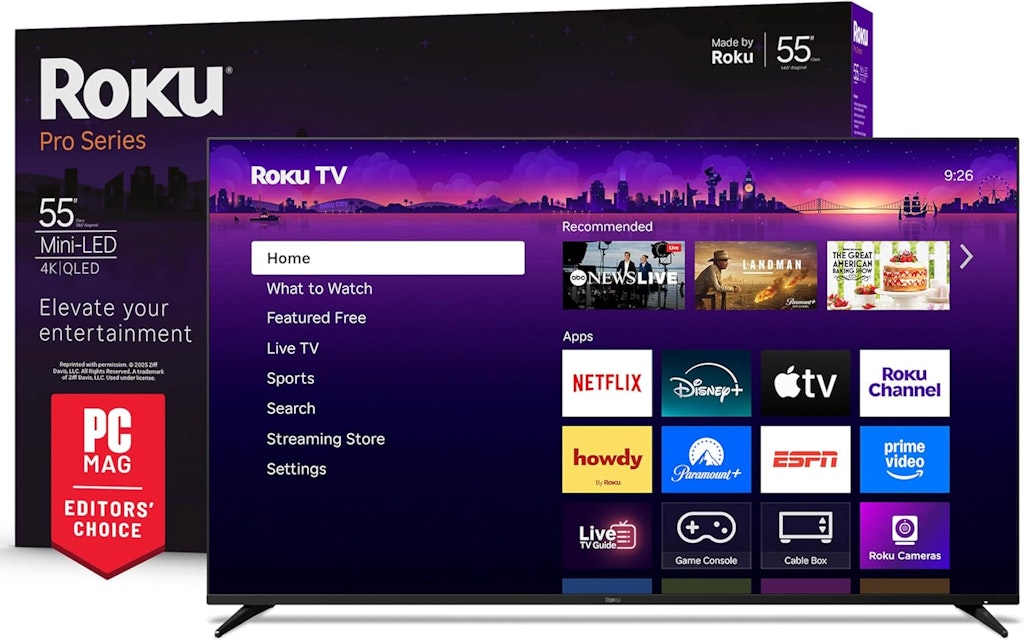 Roku Pro Series 55R8C5 55" 4K HDR QLED UHD Smart TV: $598