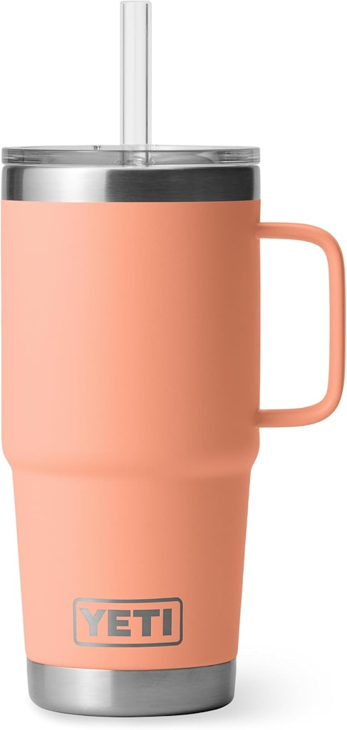 Yeti Rambler 25-oz Insulated Tumbler with Handle and Straw Lid: $26.60