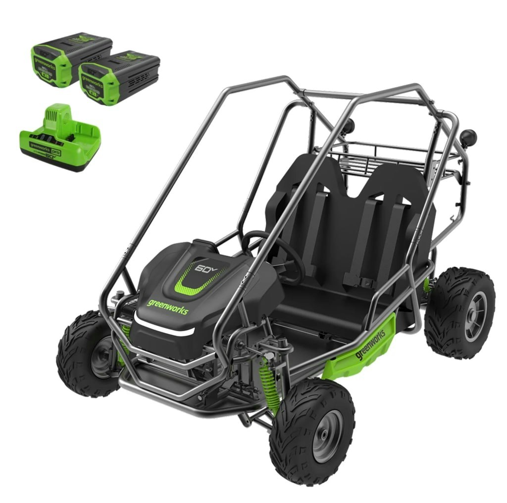 Greenworks 60V Gen 2 Stealth Series All-Terrain Electric Youth Go-Kart w/ 2 8Ah Batteries and Charger: $2,125
