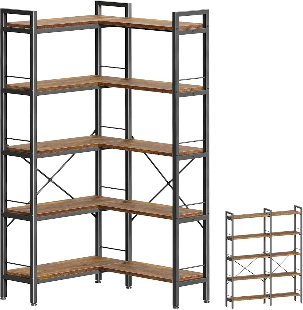 Huuger 5-Tier Bookshelf: $90