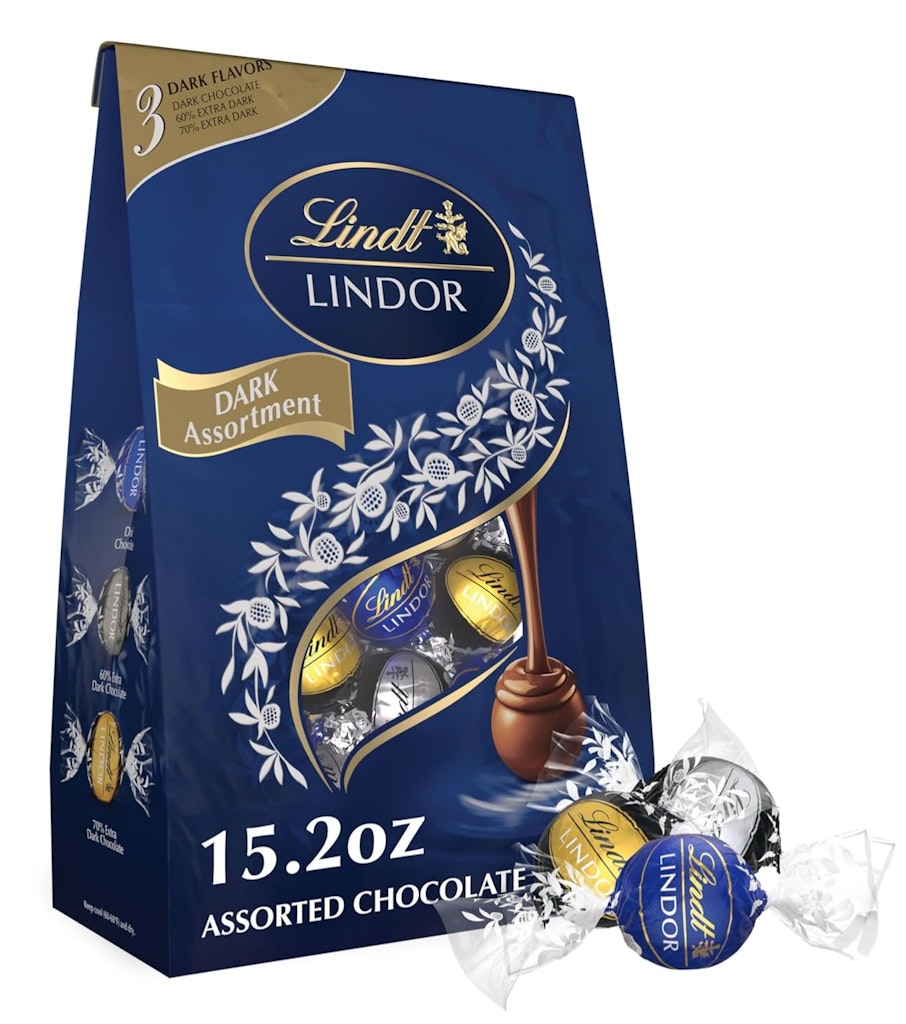 Lindt Lindor Assorted Dark Chocolate Candy Truffles 15.2-oz. Box: $10