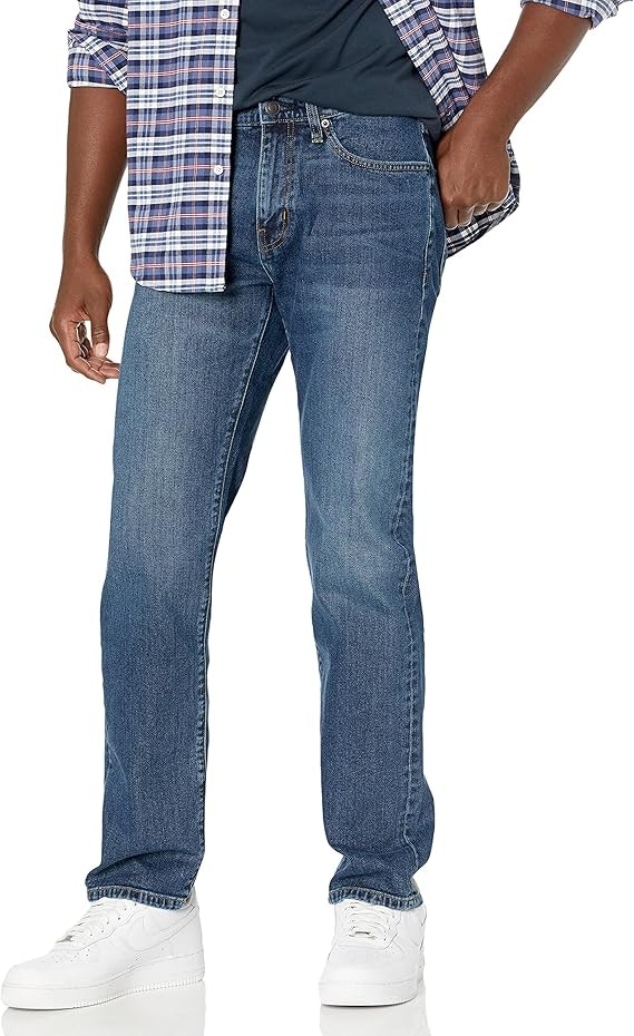 Amazon Essentials Mens Straight-Fit Stretch Jeans: $11