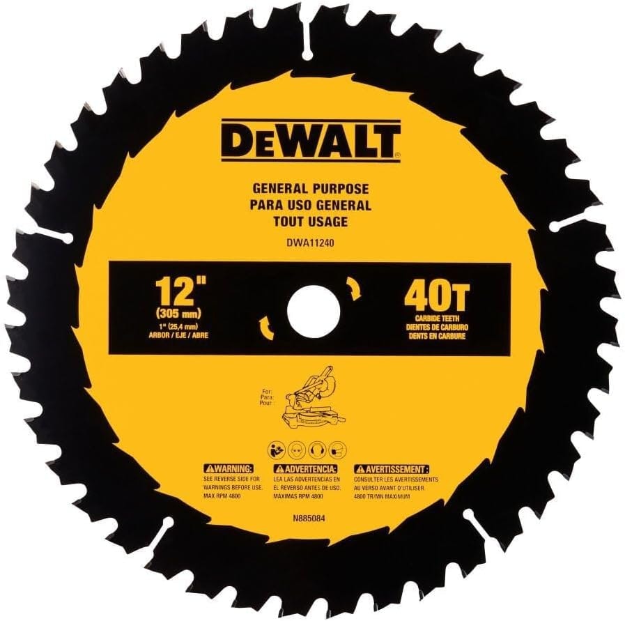 DeWalt 12" 40T General Purpose Saw Blade: $21.50 DeWalt 12" 40T General Purpose Saw Blade: $21.50