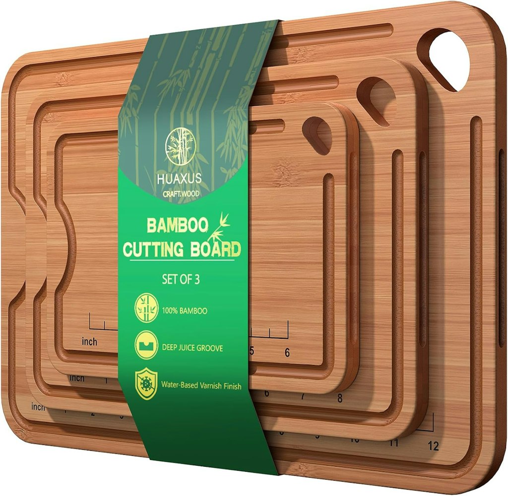 Bamboo Wooden Cutting Board Set: $20