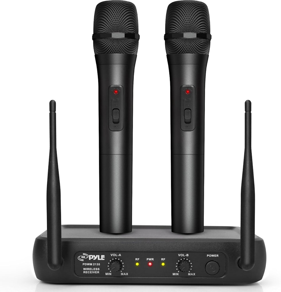 Pyle VHF Dual Frequency Wireless Mic System: $34.99 Pyle VHF Dual Frequency Wireless Mic System: $34.99