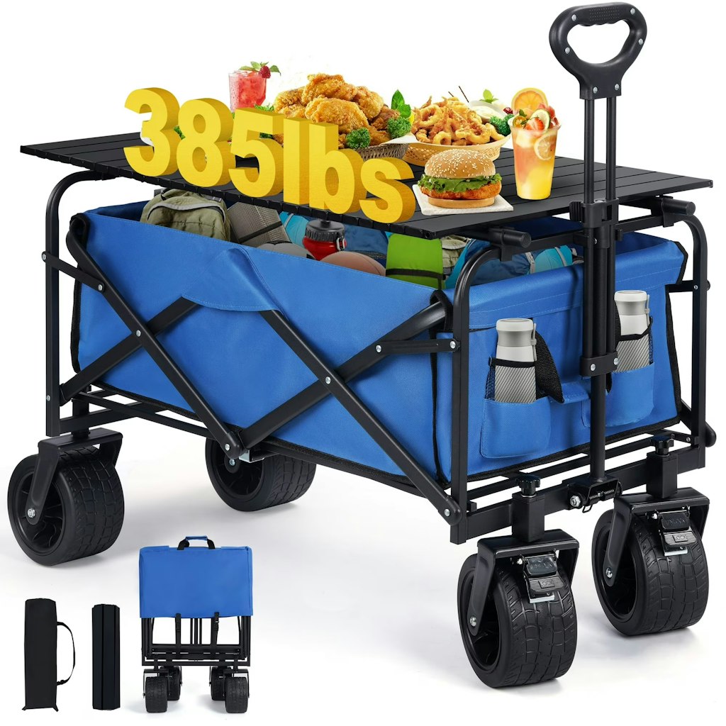 Firstness Heavy Duty Collapsible Wagon Cart with Tabletop: $53