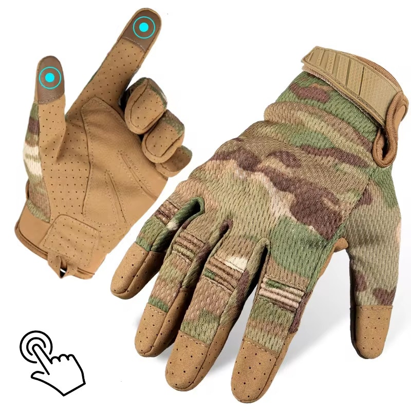 Touchscreen-Compatible Tactical Full Finger Gloves: $8.40