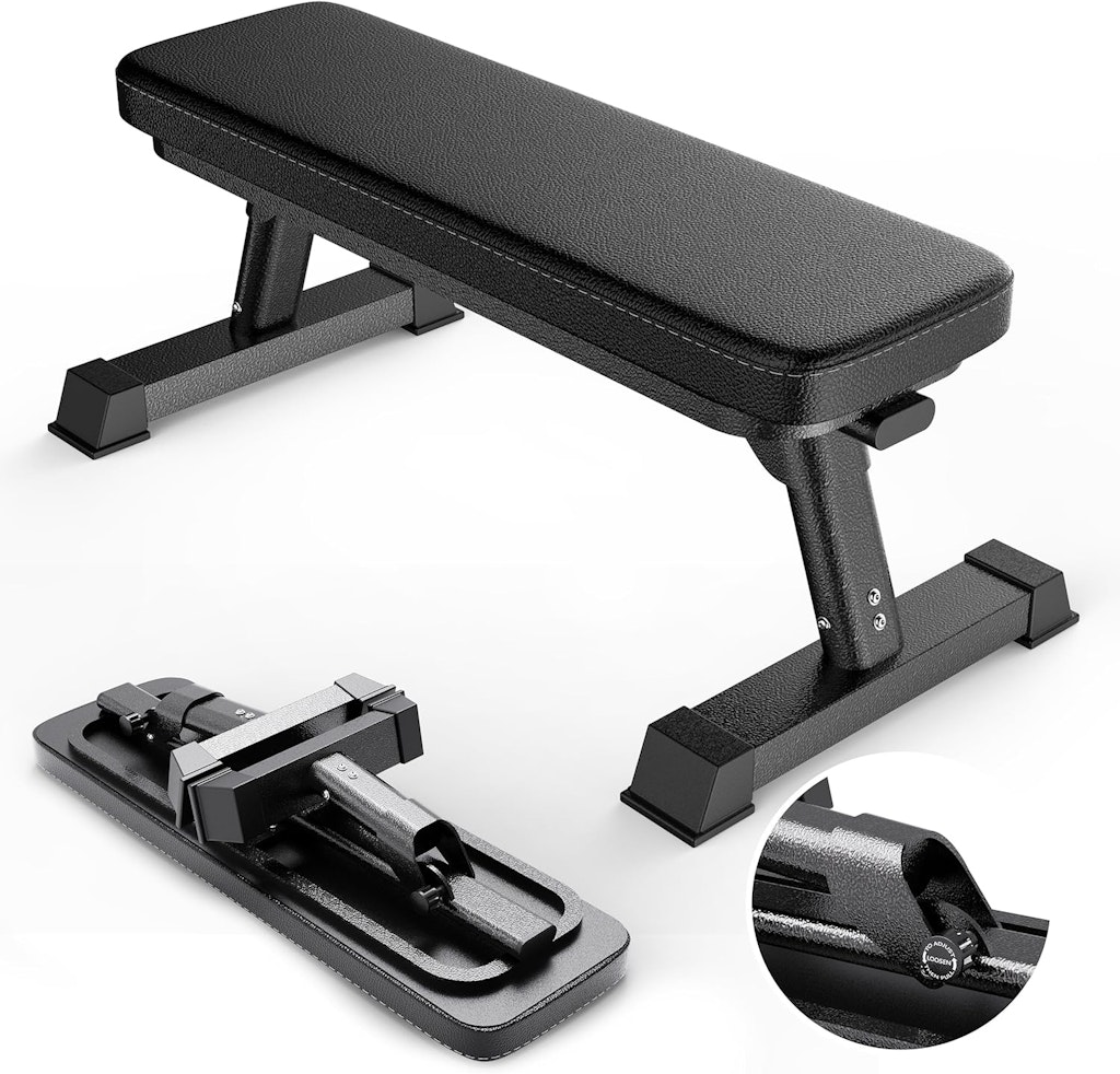 Finer Form Gym Quality Foldable Flat Bench: $110