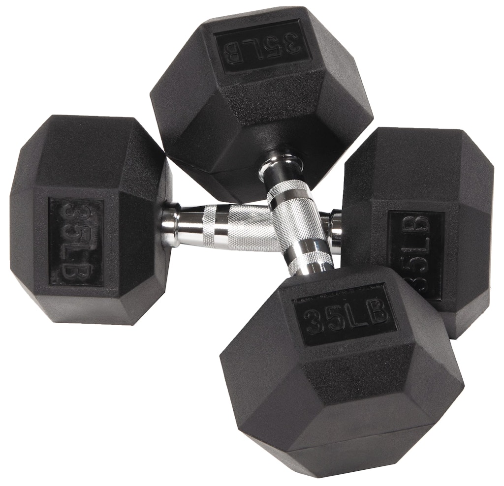 BalanceFrom Rubber Hex Dumbbells 35-lbs. Pair: $39.99