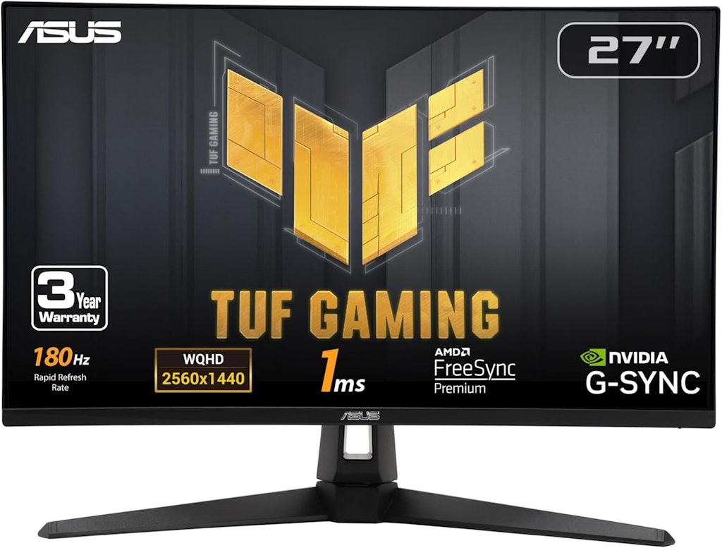 ASUS TUF Gaming 27" 1440p HDR 180Hz FreeSync Gaming Monitor: $179
