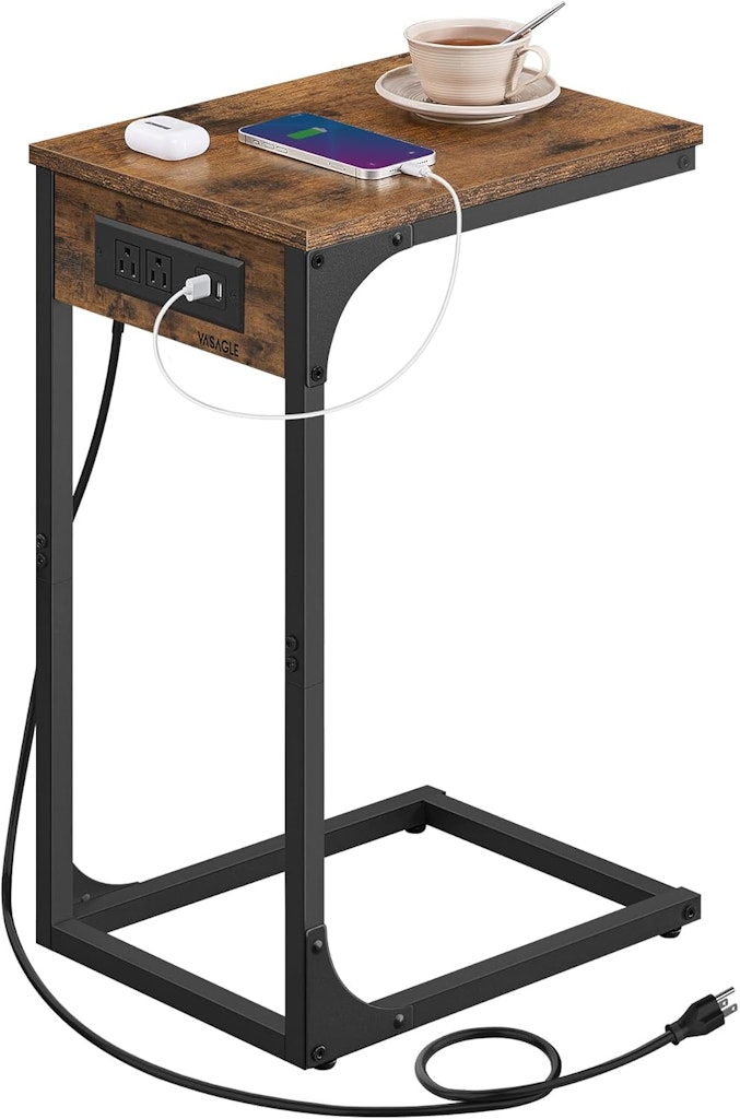 Vasagle C-Shaped Side Table with Charging Station: $25.99 Vasagle C-Shaped Side Table with Charging Station: $25.99