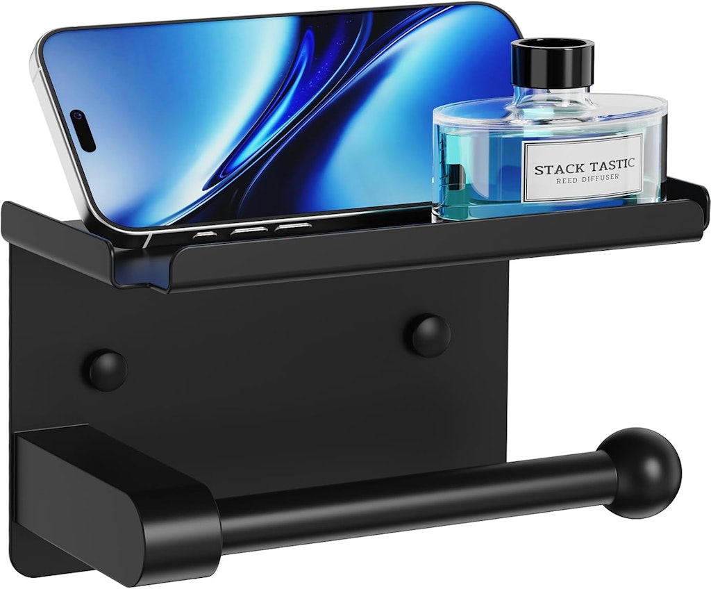 Toilet Paper Holder with Shelf: $6.99 w/ Prime