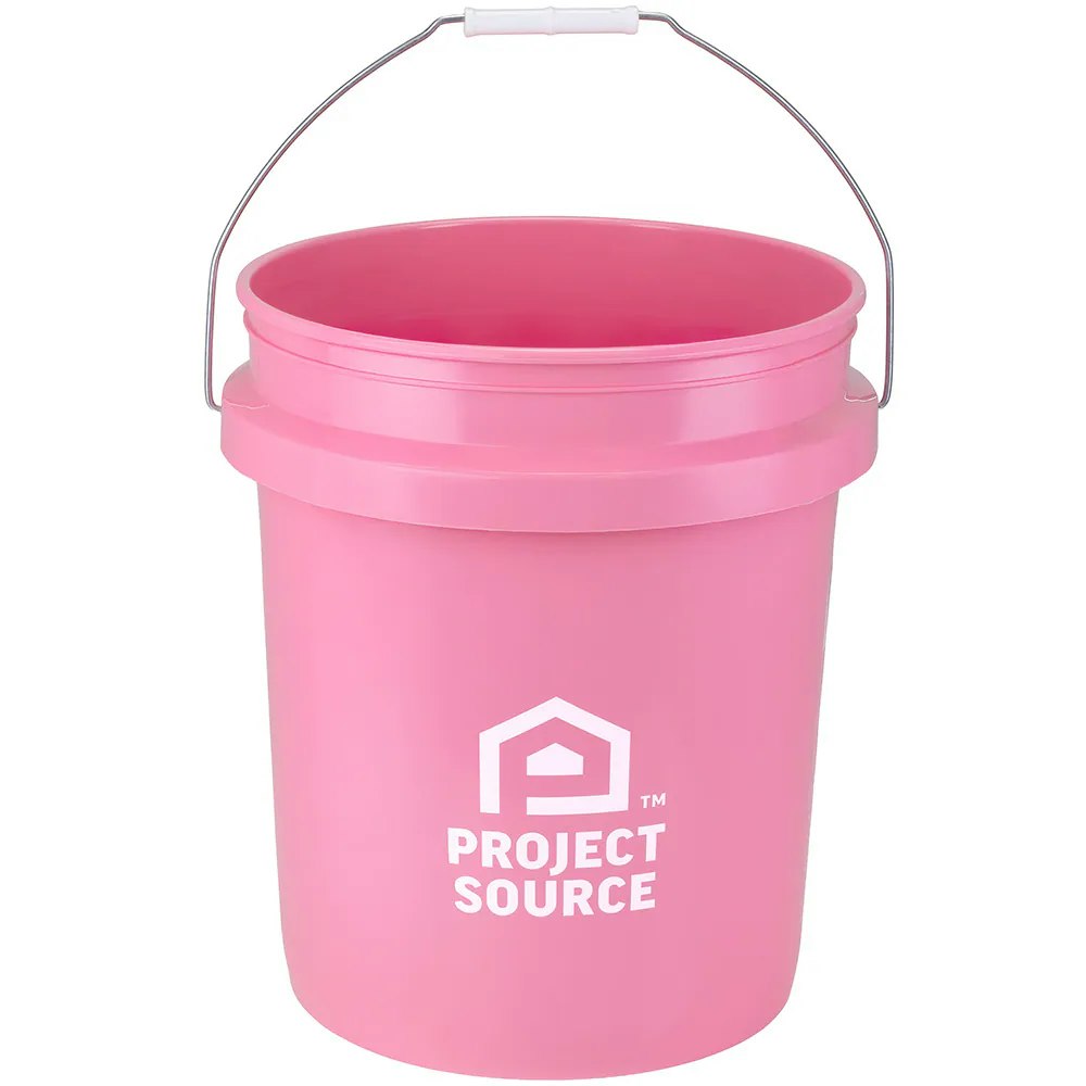 Project Source Pink 5-Gallon Plastic General bucket: $4.98 Project Source Pink 5-Gallon Plastic General bucket: $4.98