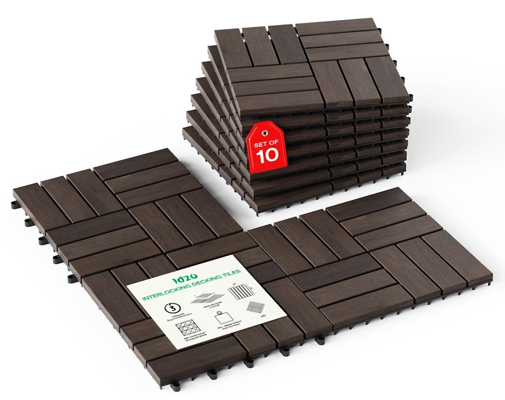 9.6-Square Foot Interlocking Deck Tiles: $24