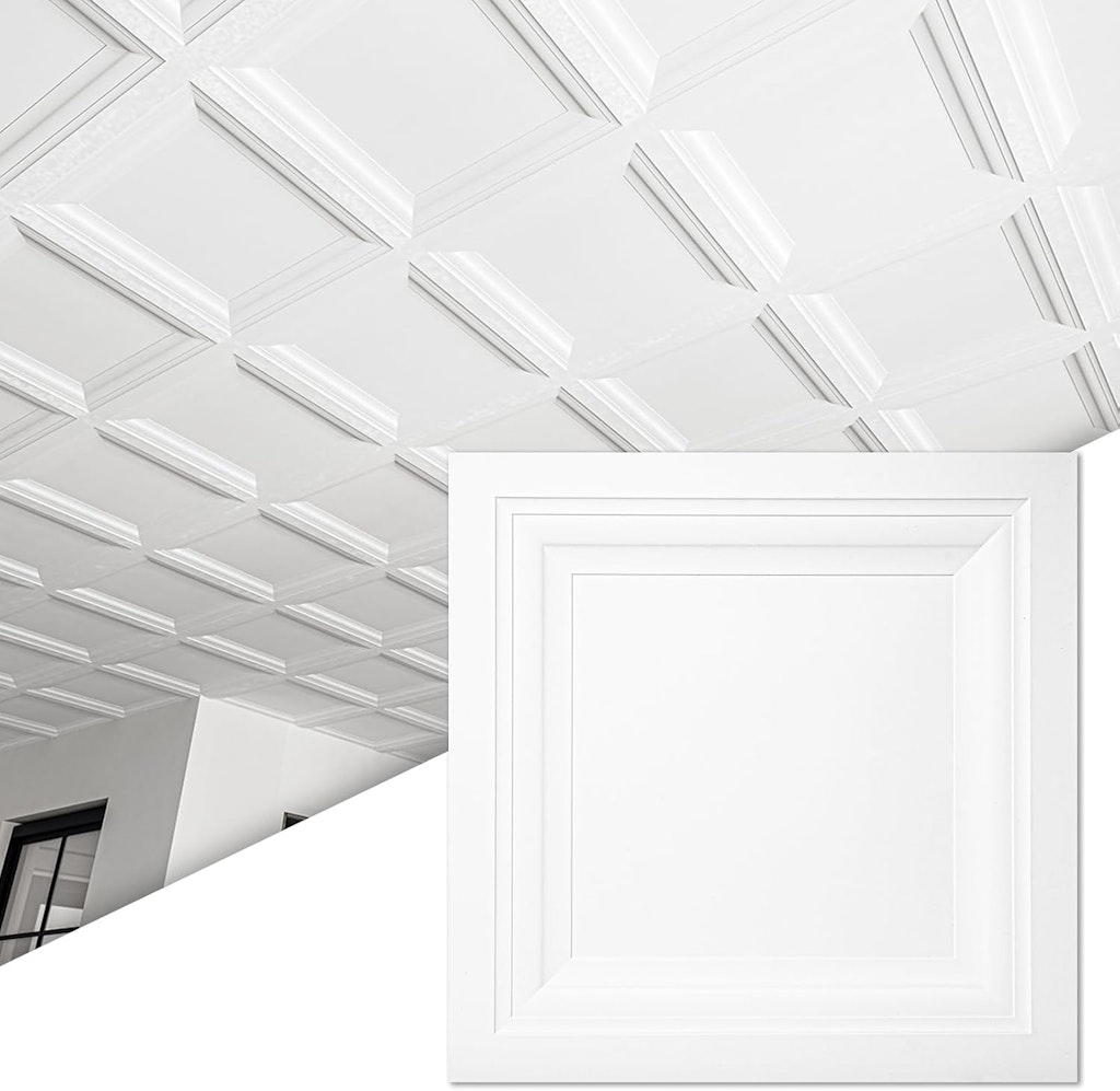 Art3d 2x2-Foot PVC Ceiling Tiles  12-Pack: $44.99