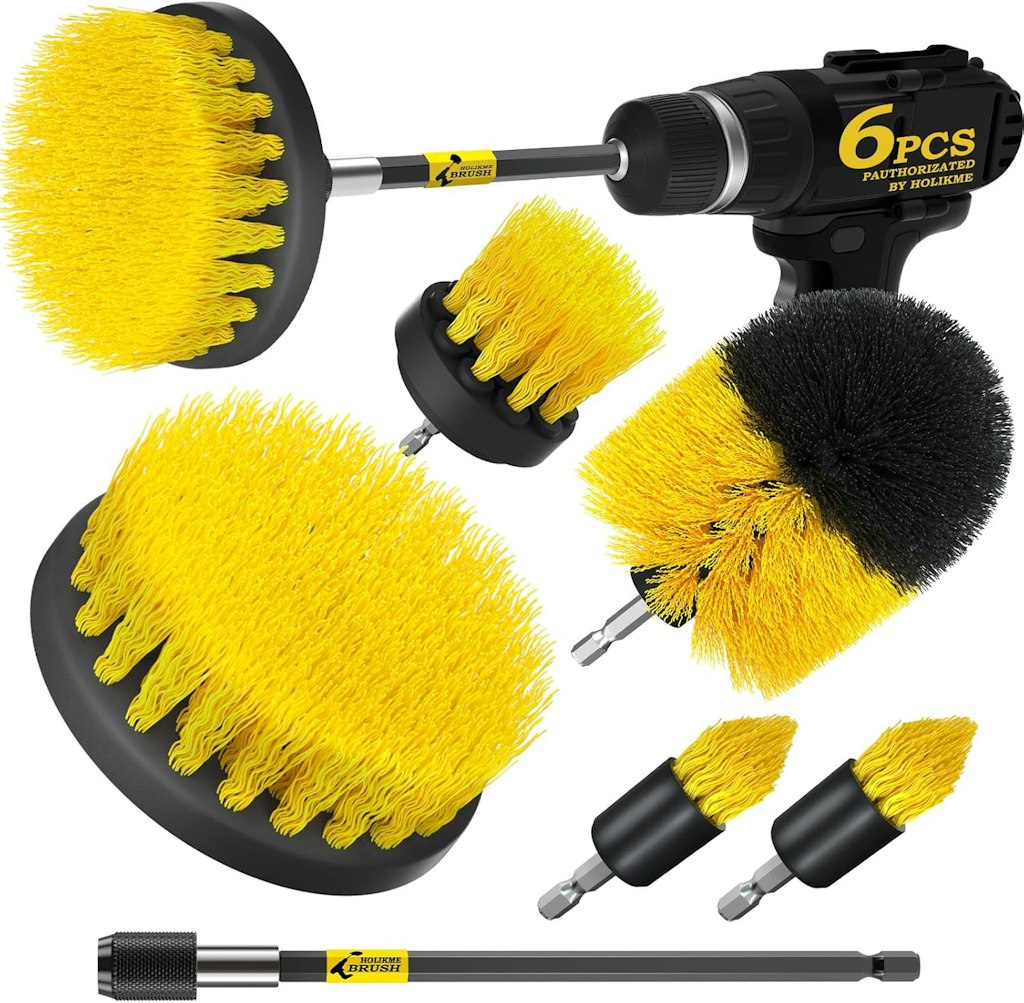 Holikme 6-Piece Drill Attachment Brush Set: $7.99