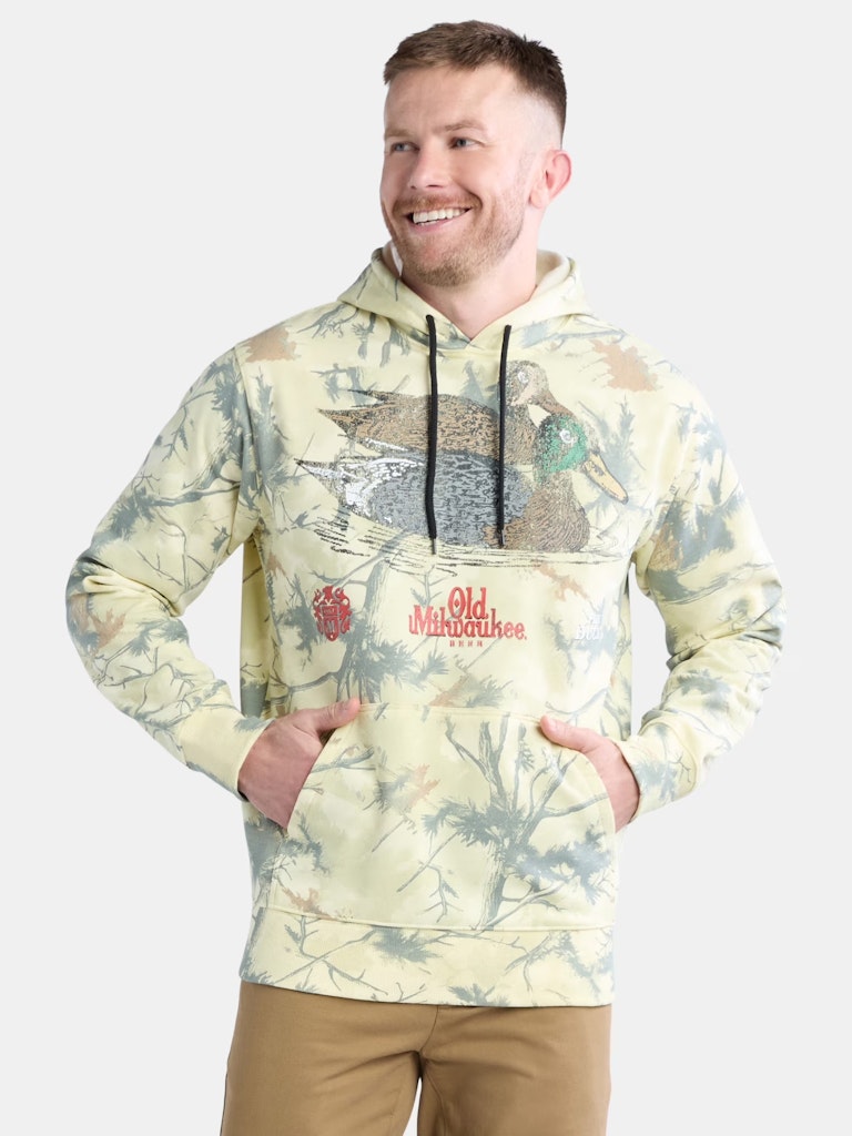 Old Milwaukee Men's Duck Camo Distressed Graphic Hoodie: $9.98 Old Milwaukee Men's Duck Camo Distressed Graphic Hoodie: $9.98