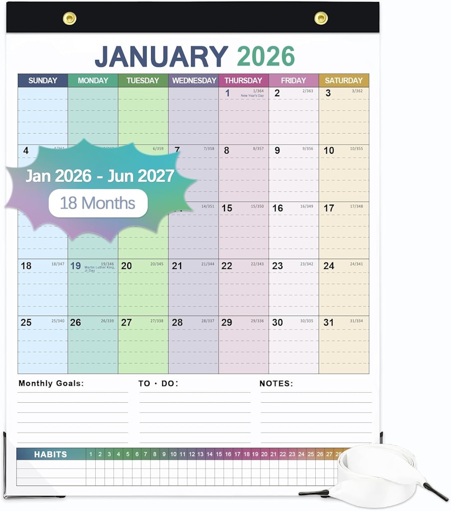 2026-2027 18-Month Desk Wall Calendar : $4.99 w/ Prime