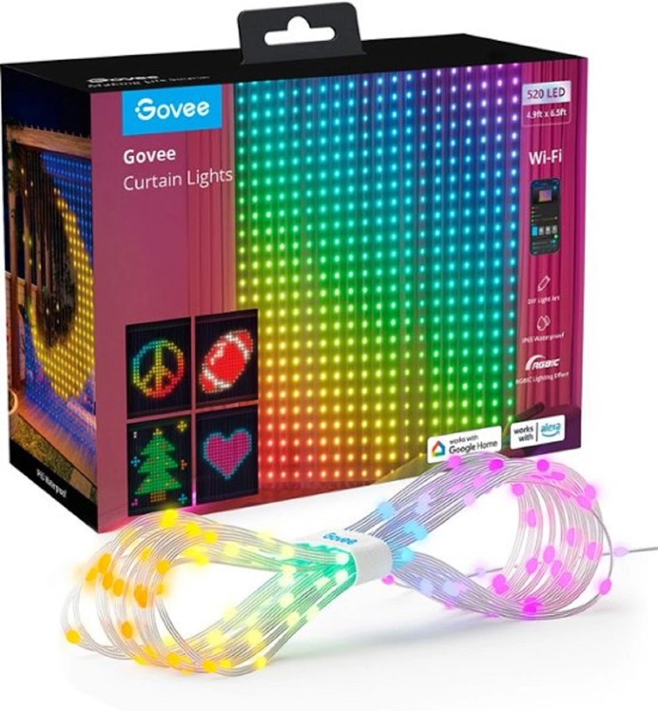 Govee 520-LED RGBIC Curtain Lights: $31