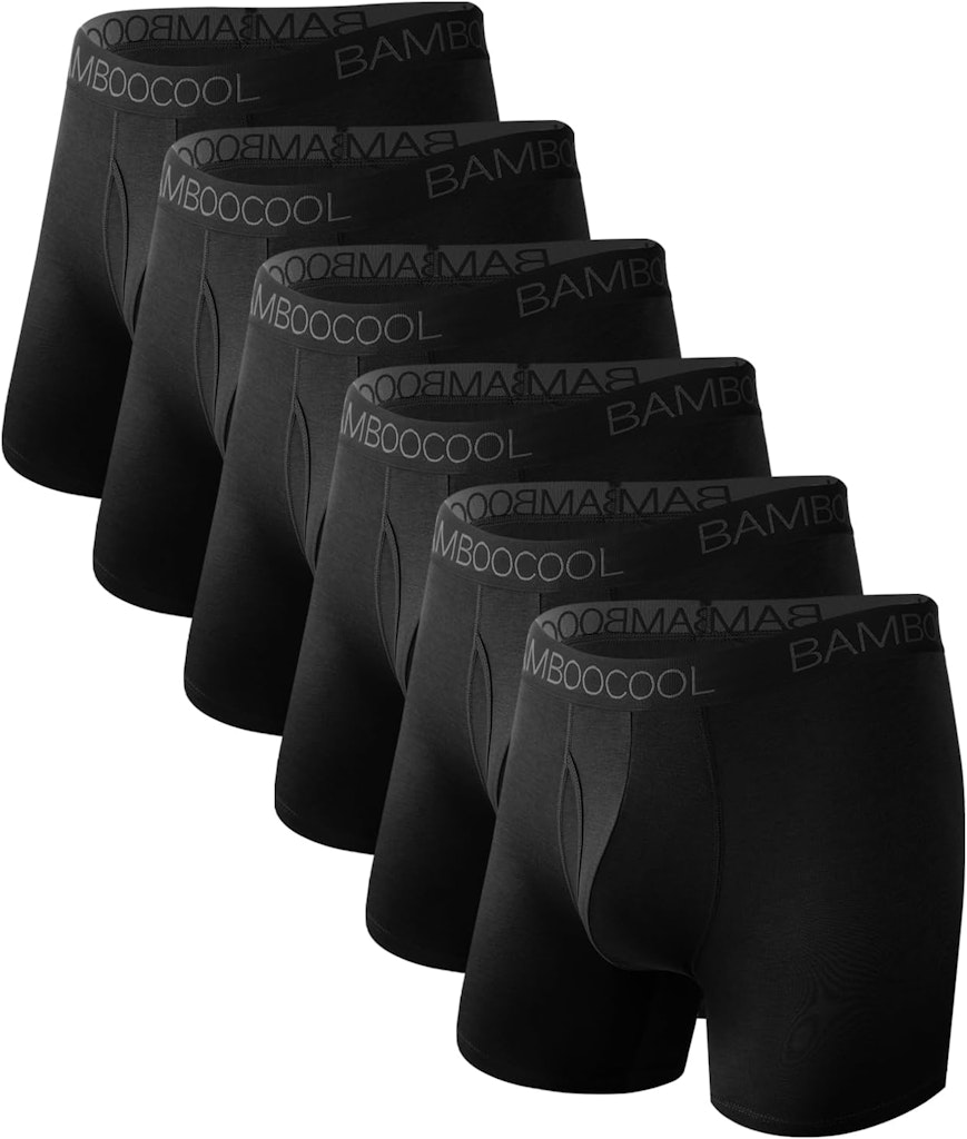 Bamboo Cool Moisture-Wicking Men's Boxer Briefs 6 Pack: $37