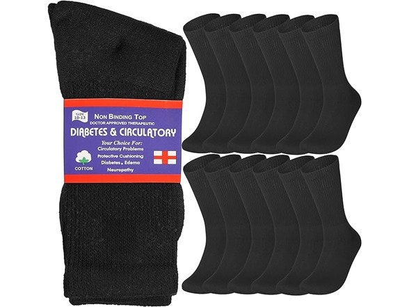 Nextex Diabetic & Circulatory Crew Sock 12-Pack: $25 Nextex Diabetic & Circulatory Crew Sock 12-Pack: $25