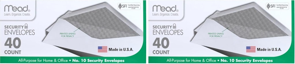 Mead #10 Security Envelope 80-Pack: $2.16