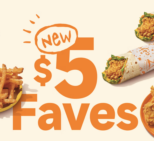 Popeyes Fave Combos : $5; make a combo for $9