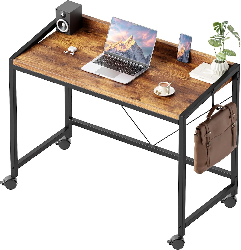 Mericonia Rolling Computer Desk with Wheels: $30 Mericonia Rolling Computer Desk with Wheels: $30