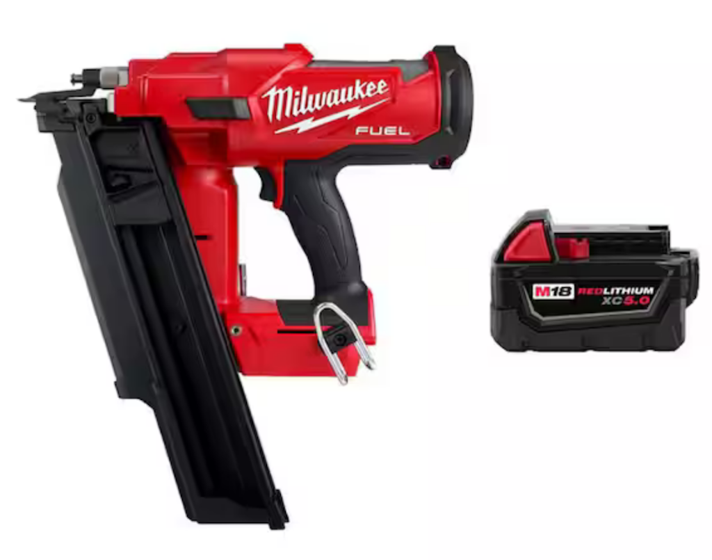 Milwaukee M18 FUEL 3-1/2" 18-Volt 21-Degree Brushless Cordless Framing Nailer w/ M18 18V Battery: $389